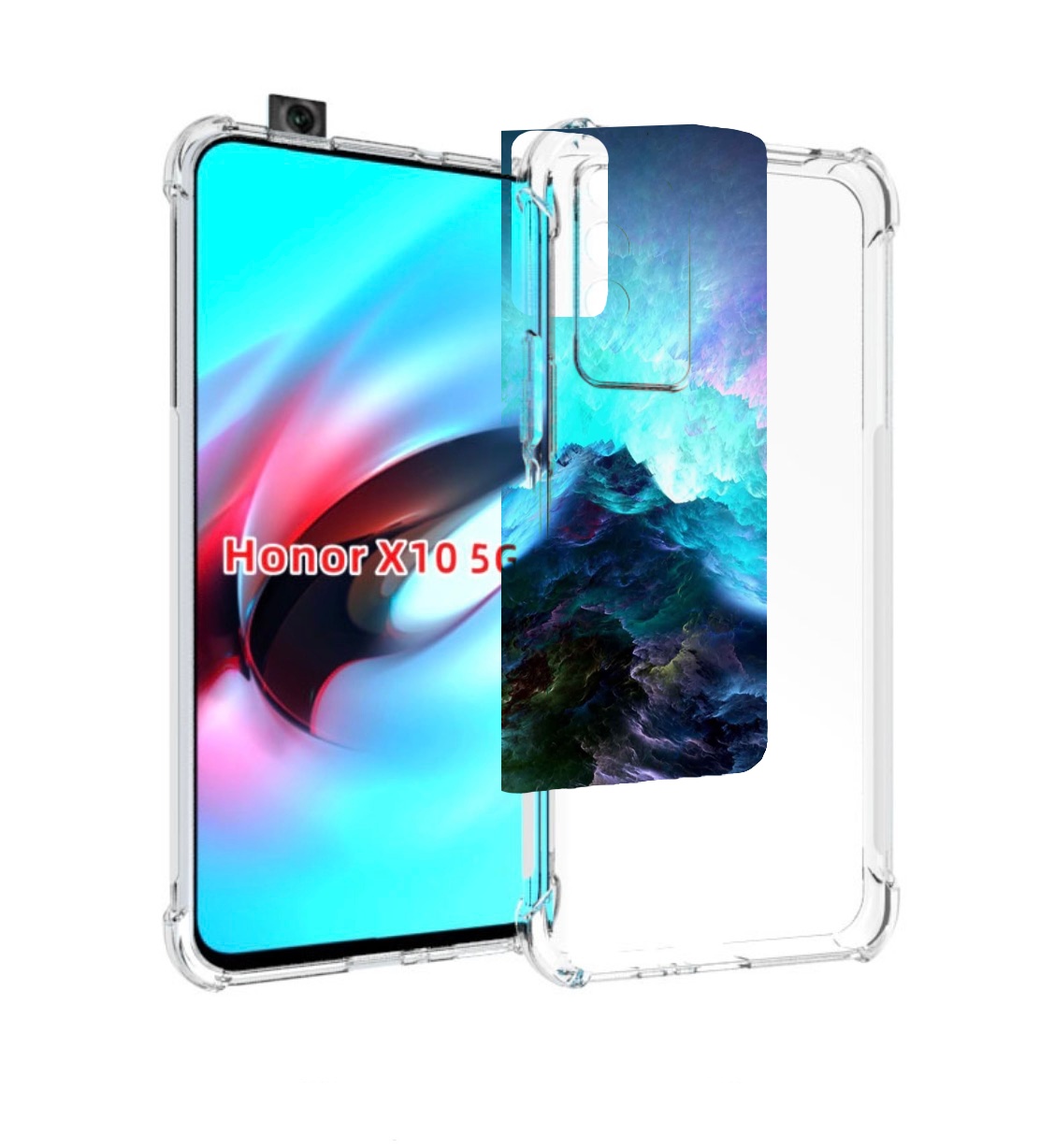 

Чехол MyPads Волна для Honor X10, Прозрачный, Tocco