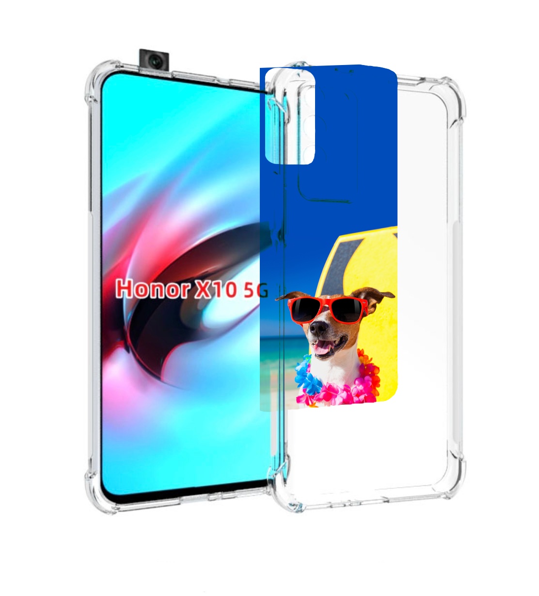 

Чехол MyPads Гавайская-собака для Honor X10, Прозрачный, Tocco