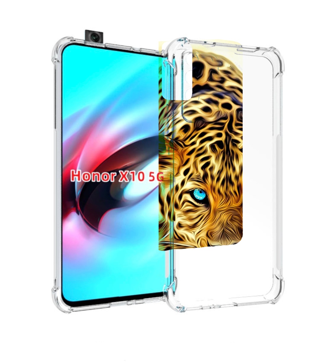 

Чехол MyPads Голубоглазый-гепард для Honor X10, Прозрачный, Tocco