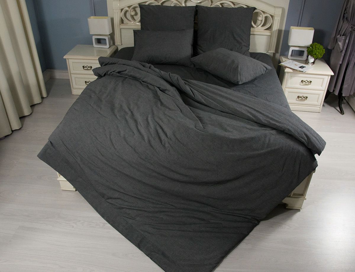 

Простыня Maktex Matte Dark Grey 260x260 см, из варёного хлопка 260 х 260
