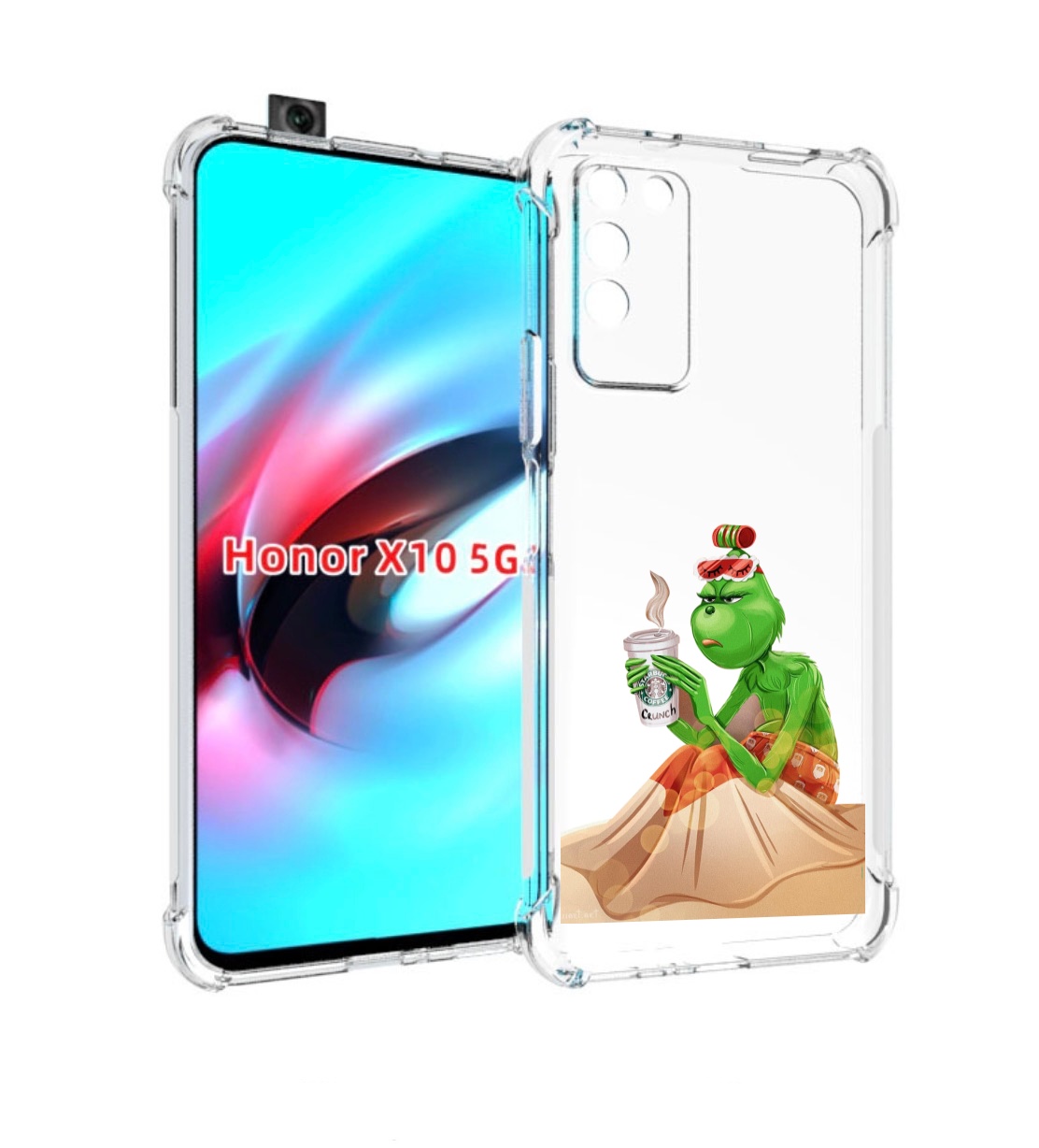 

Чехол MyPads Гринч-в-платье для Honor X10, Прозрачный, Tocco