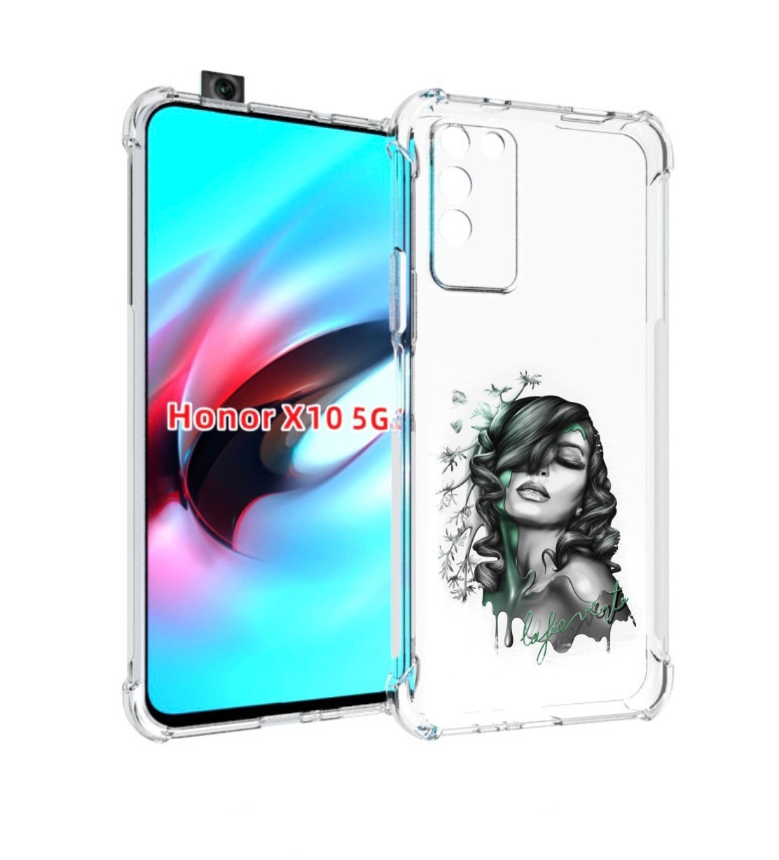 

Чехол MyPads Девушка 2 для Honor X10, Прозрачный, Tocco