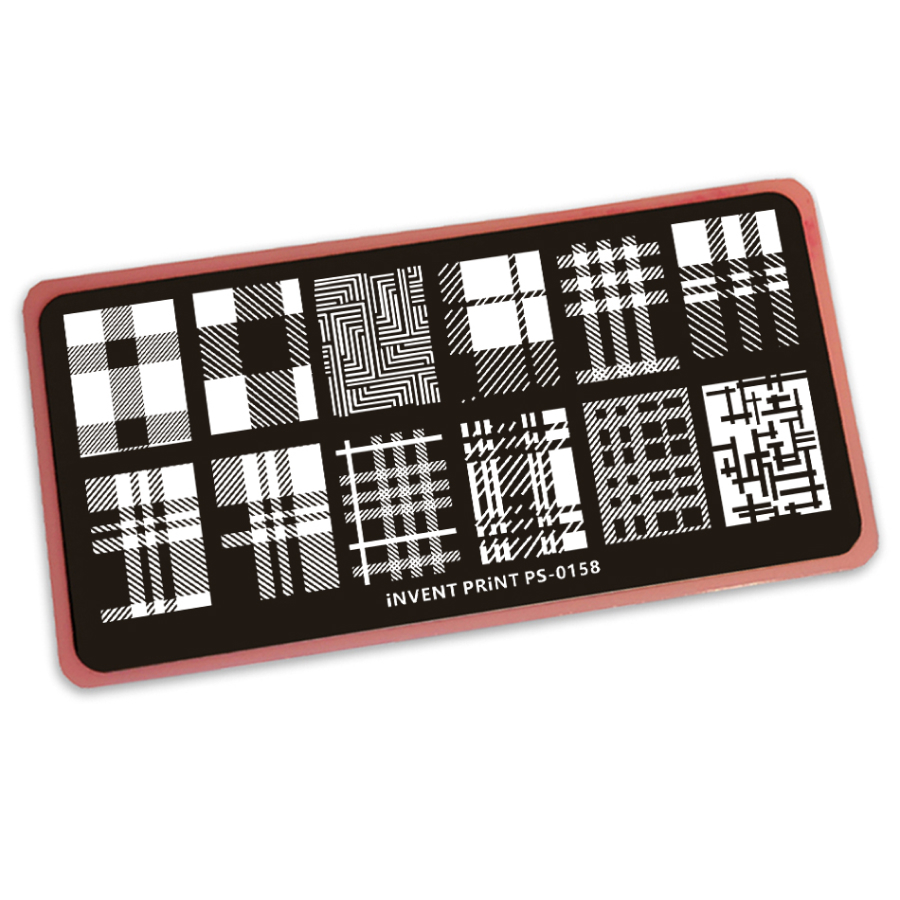 

Пластина для стемпинга Invent Print Узоры Клеточка PS-158, Серый