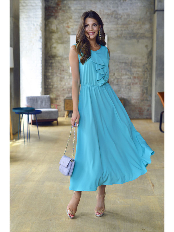 фото Платье женское avemod av 478 голубое 44
