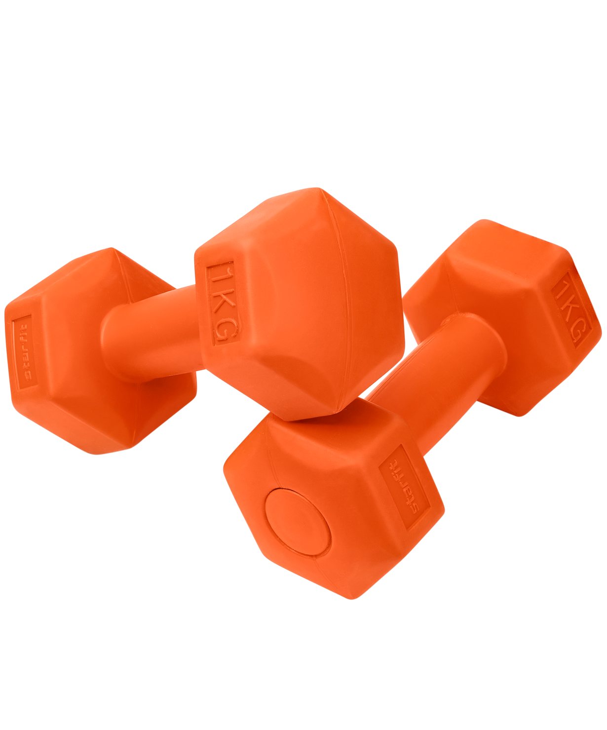 Гантель гексагональная Basefit Db-305 1 кг, пластиковый, оранжевый, 2 шт