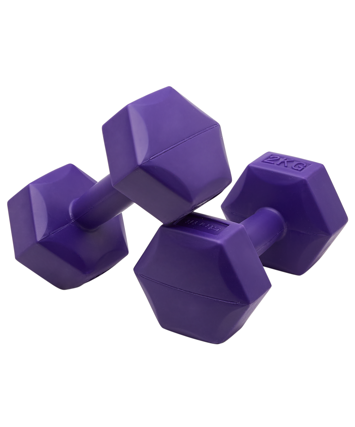 Гантель гексагональная Basefit Db-305 2 кг, пластиковый, фиолетовый, 2 шт