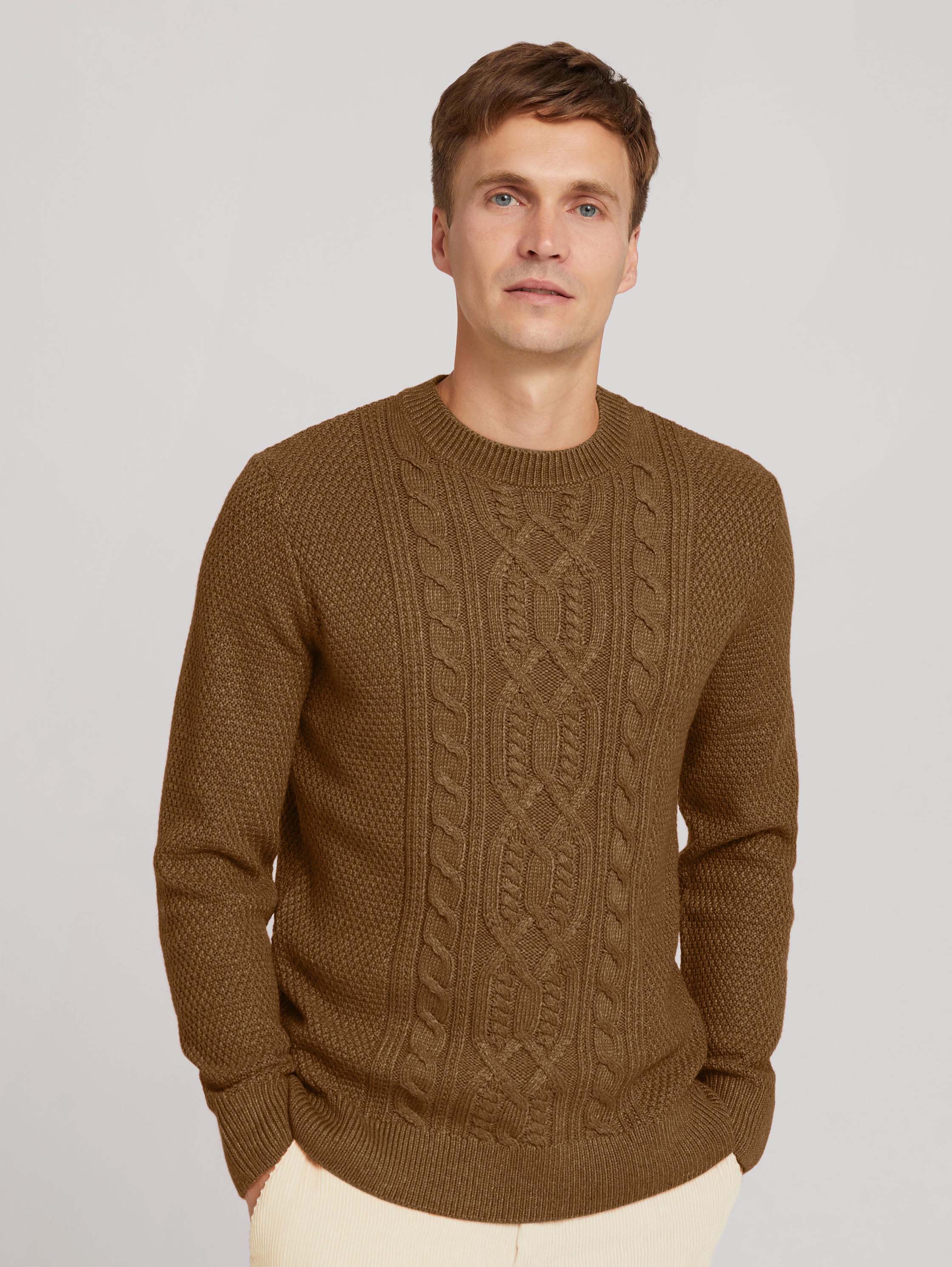 

Джемпер мужской 1024164 TOM TAILOR коричневый L, 1024164