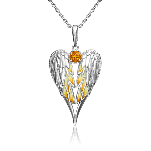 фото Подвеска из серебра с цитрином/эмалью platina jewelry 03-3229-00-206-0200-68_0