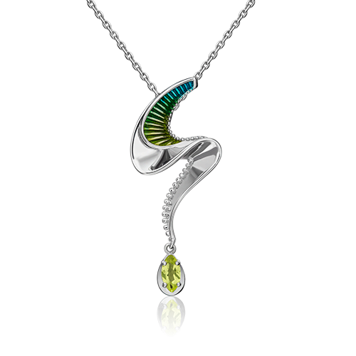 

Бегунок из серебра PLATINA jewelry 03-3234-00-205-0200-69_0, хризолит/эмаль, 03-3234-00-205-0200-69_0