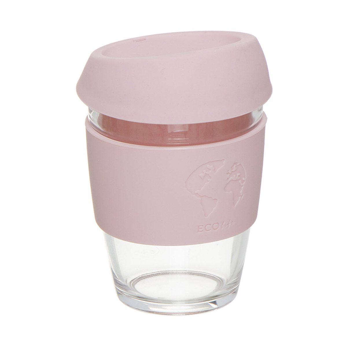 фото Стакан для кофе с силиконовой крышкой eco life 330мл розовый d'casa