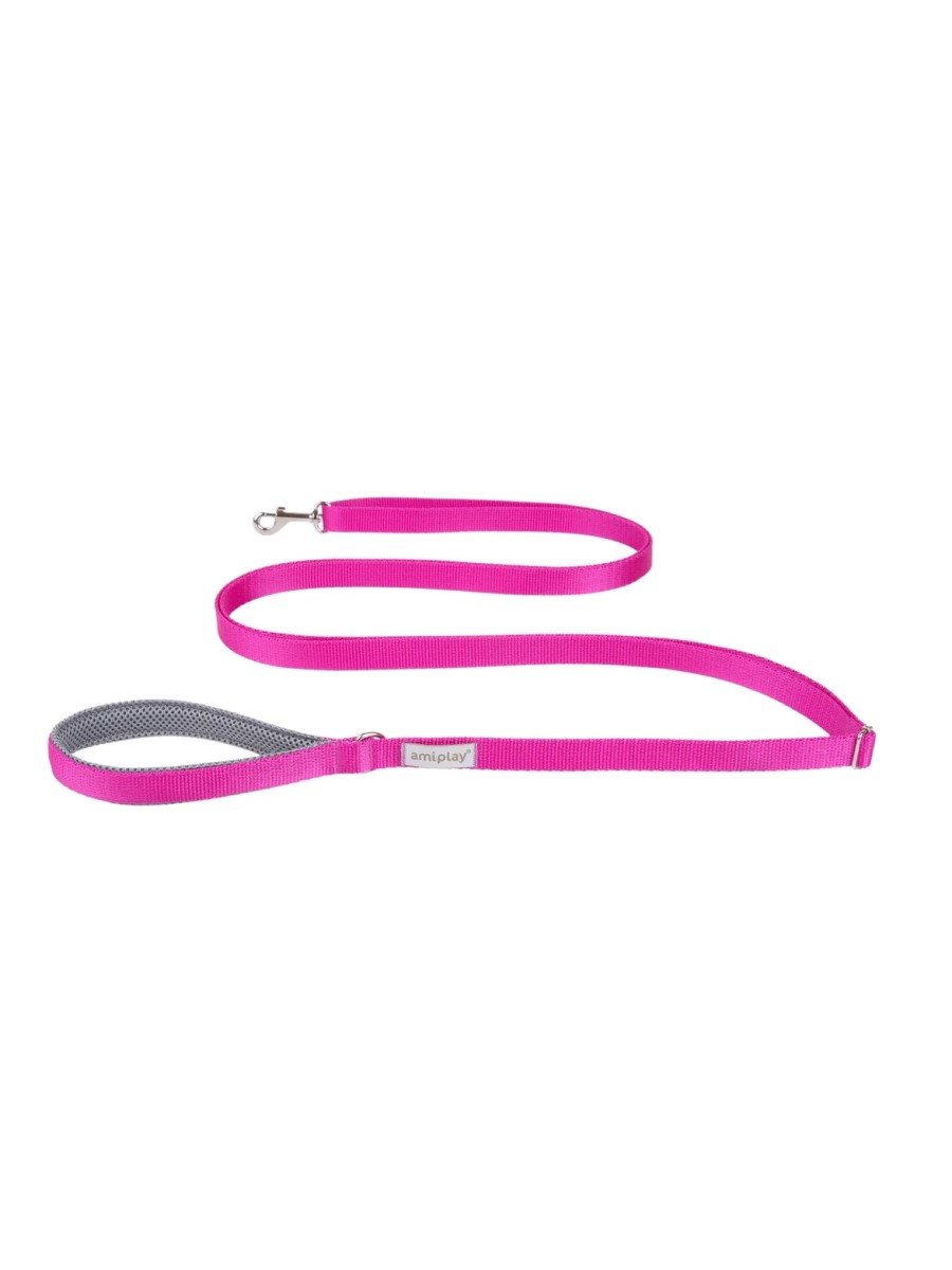 

Поводок для собак регулируемый AmyPlay Samba L 160-300х2,5 см, розовый, Samba