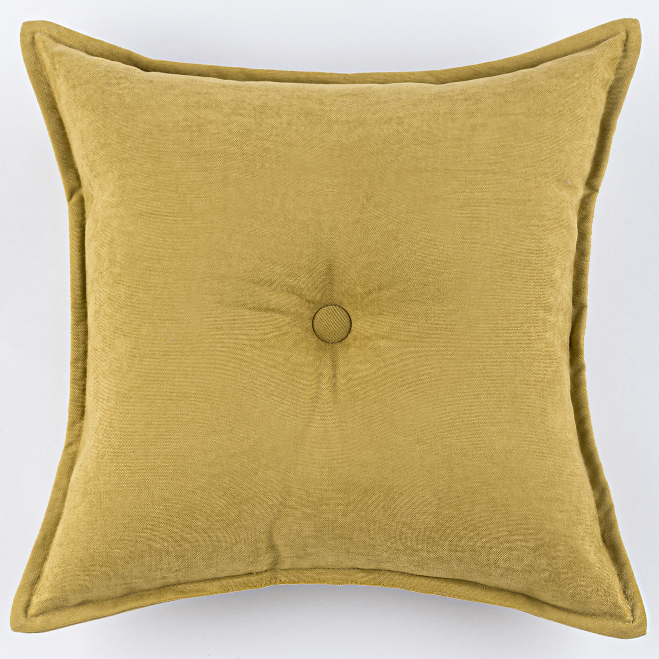 фото Декоративная подушка канвас с пуговицей zengintex, 45х45 см., горчичный
