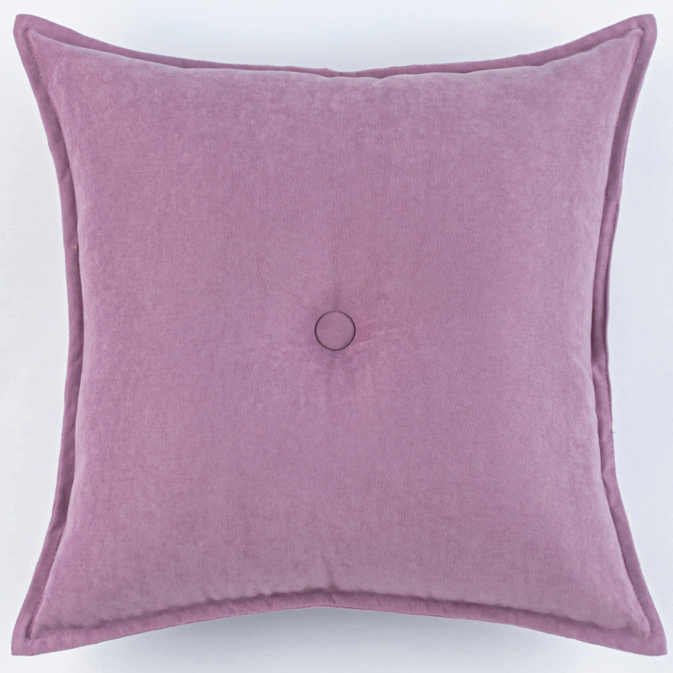 фото Декоративная подушка канвас с пуговицей zengintex, 45х45 см., сиреневый