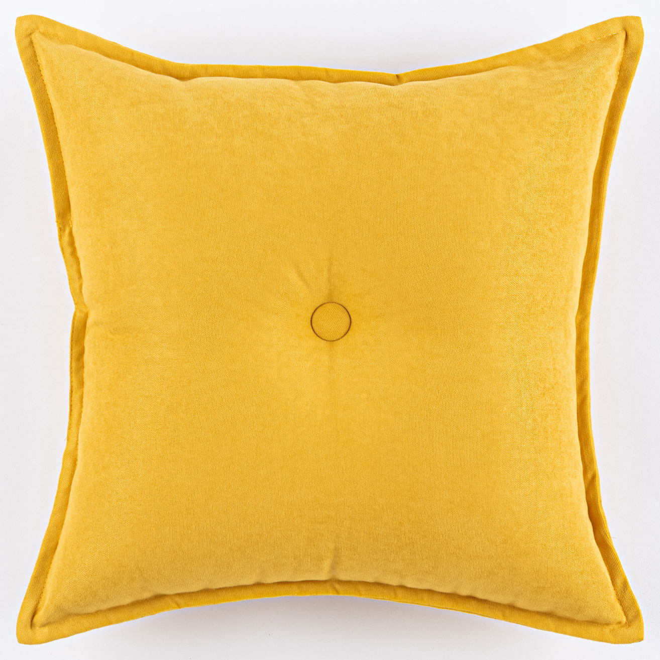 фото Декоративная подушка канвас с пуговицей zengintex, 45х45 см., желтый