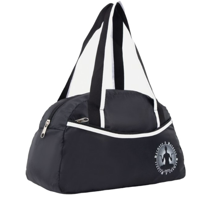 Сумка спортивная на молнии, наружный карман, цвет чёрный