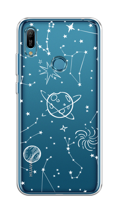

Чехол на Huawei Y6 2019/Honor 8a/8a Pro/Y6s "Планеты в космосе", Белый, 68750-2