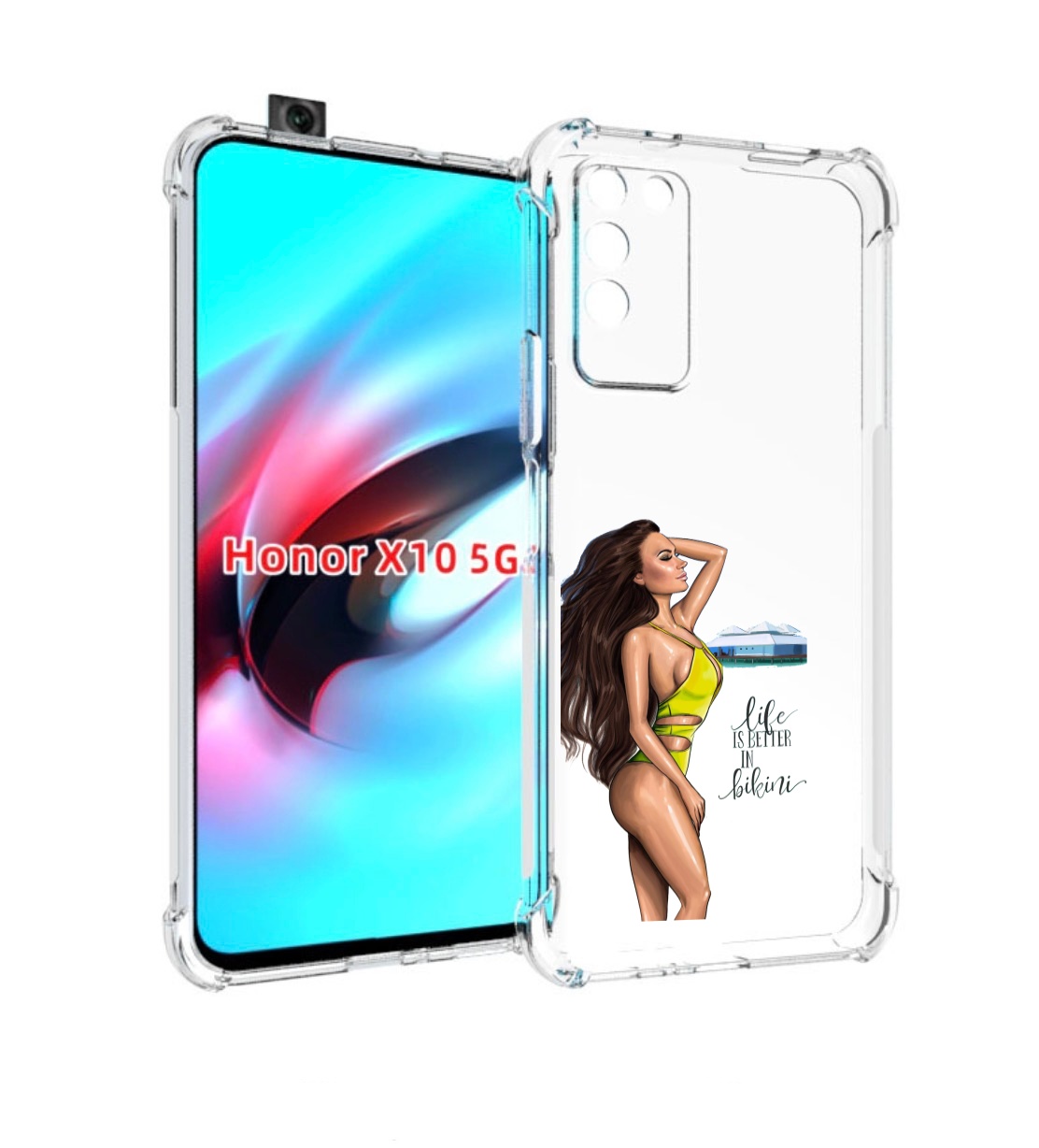 

Чехол MyPads Девушка-в-купальнике для Honor X10, Прозрачный, Tocco