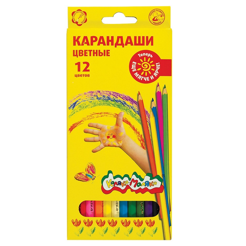 

Набор цветных карандашей Каляка-Маляка 12 цв. 12 уп, Разноцветные