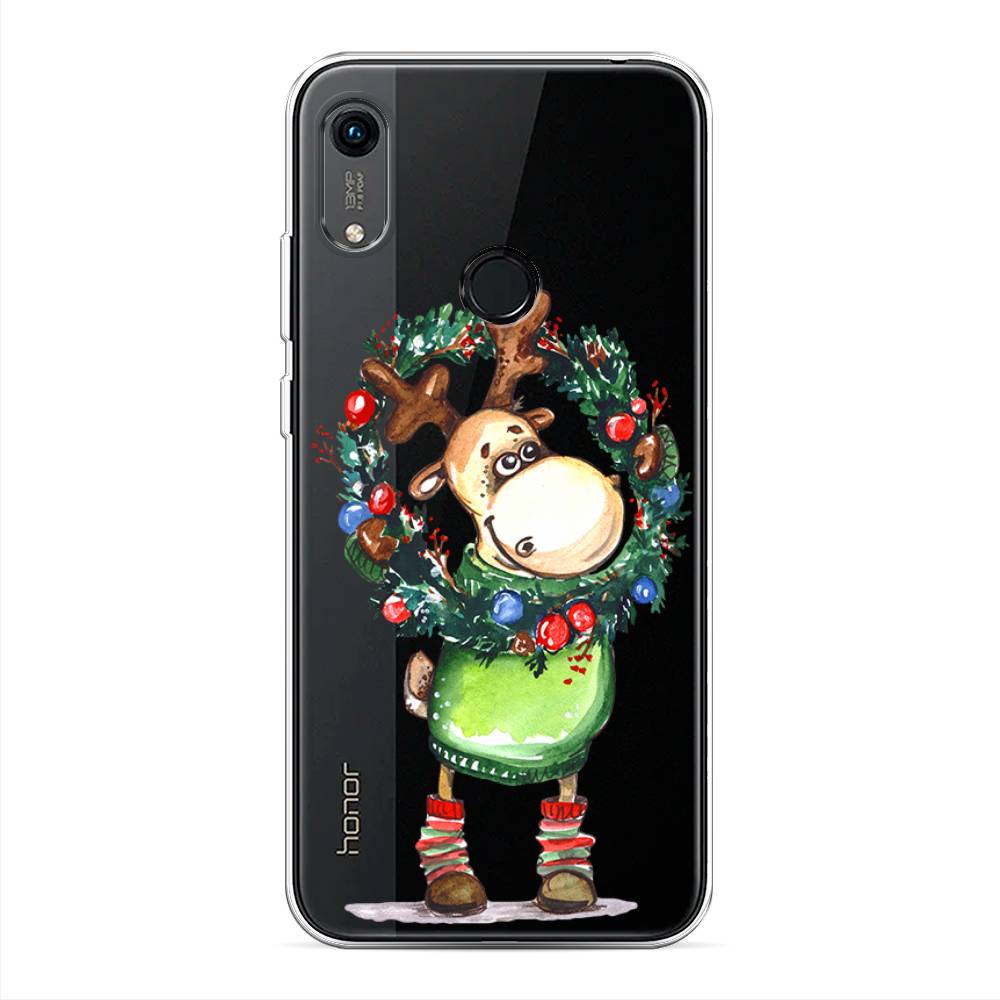 

Чехол на Huawei Y6 2019/Honor 8a/8a Pro/Y6s "Олень с новогодним венком", 68750-4