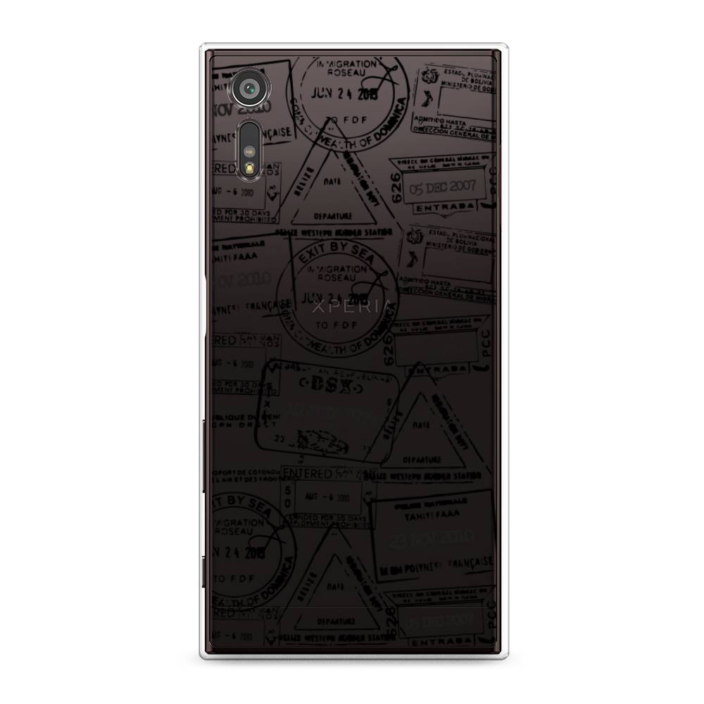 

Чехол на Sony Xperia XZ "Visa stamps 2", Белый;черный;серый, 51450-2