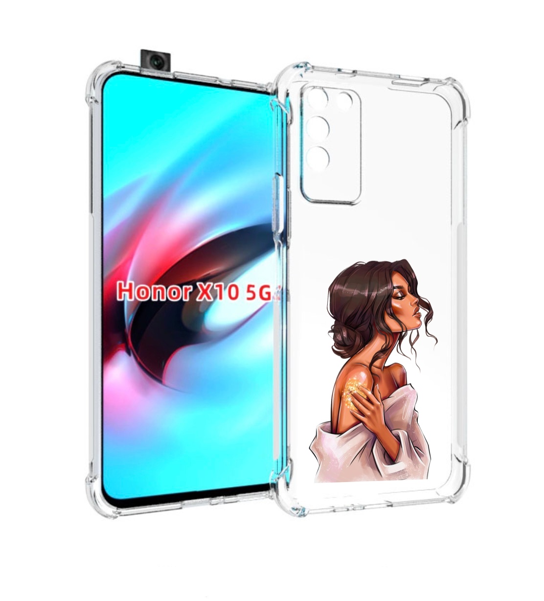 

Чехол MyPads Девушка-нежная женский для Honor X10, Прозрачный, Tocco