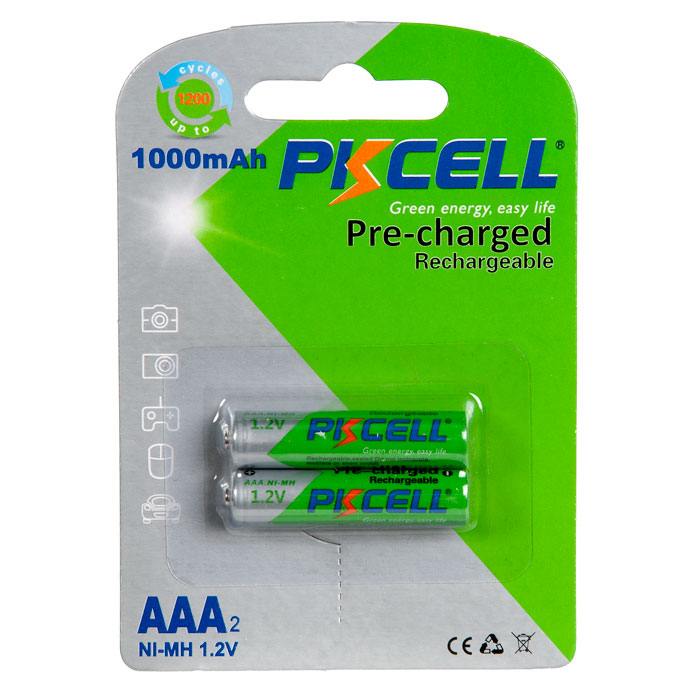 Батарейка PKCELL NI-MH RTU AAA1000-2B, 2 шт в блистере