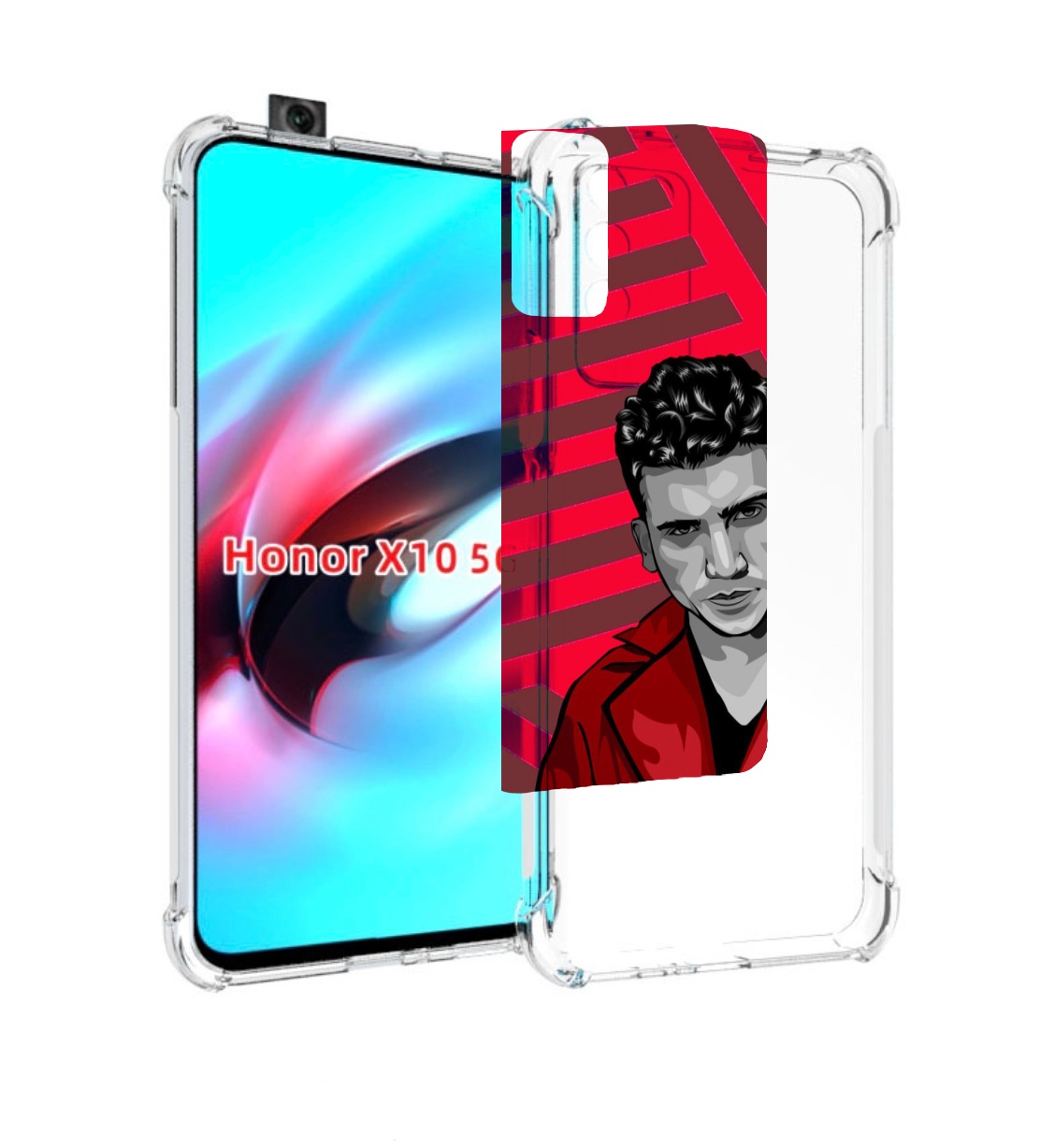 

Чехол MyPads Денвер-бумажный-дом для Honor X10, Прозрачный, Tocco