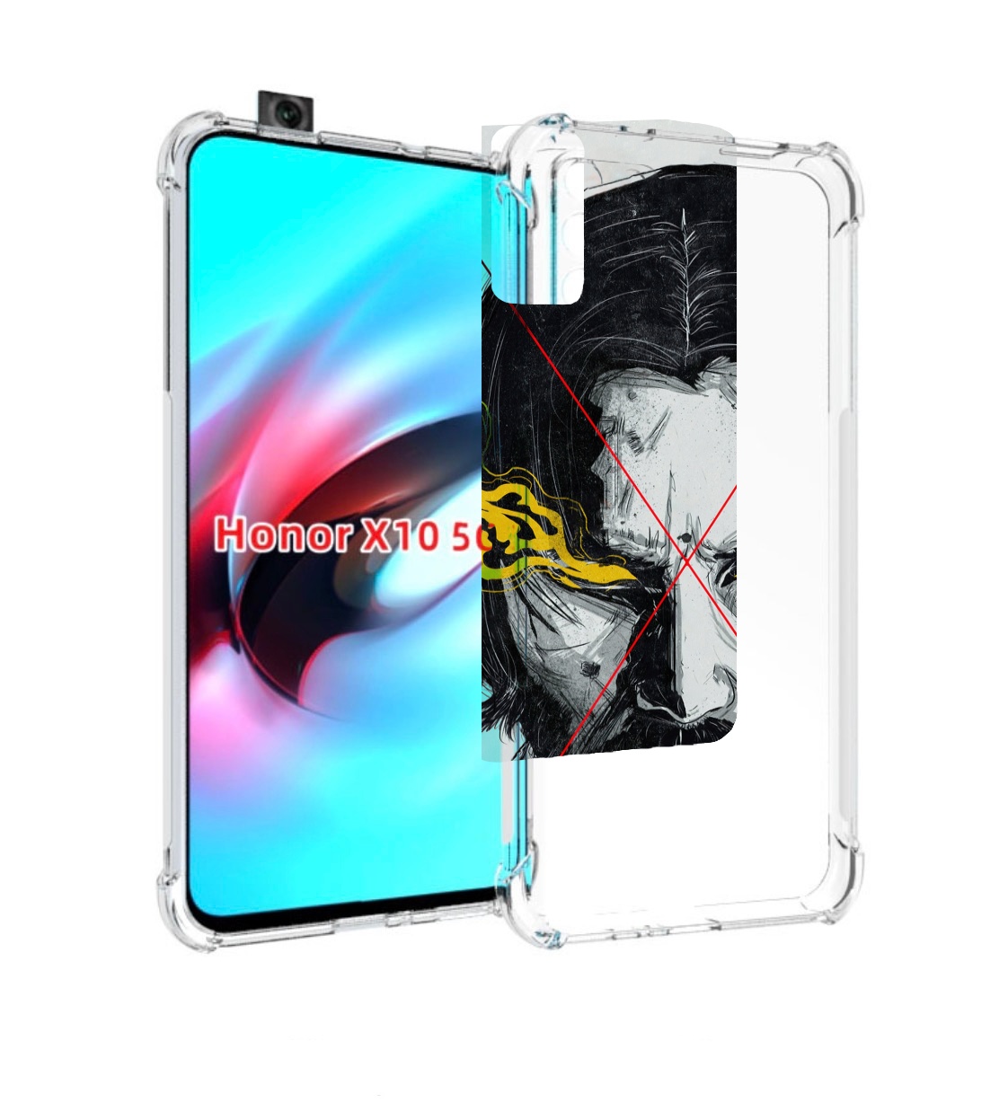

Чехол MyPads Джон-Уик для Honor X10, Прозрачный, Tocco