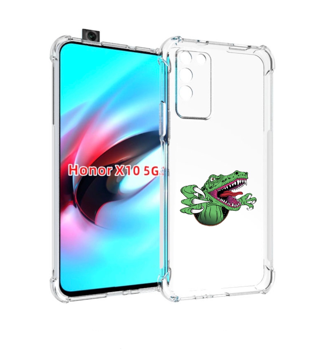 

Чехол MyPads Динозавр для Honor X10, Прозрачный, Tocco