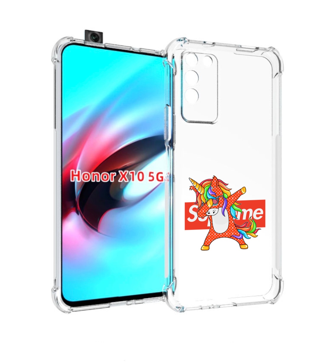 

Чехол MyPads Единорог-суприм для Honor X10, Прозрачный, Tocco