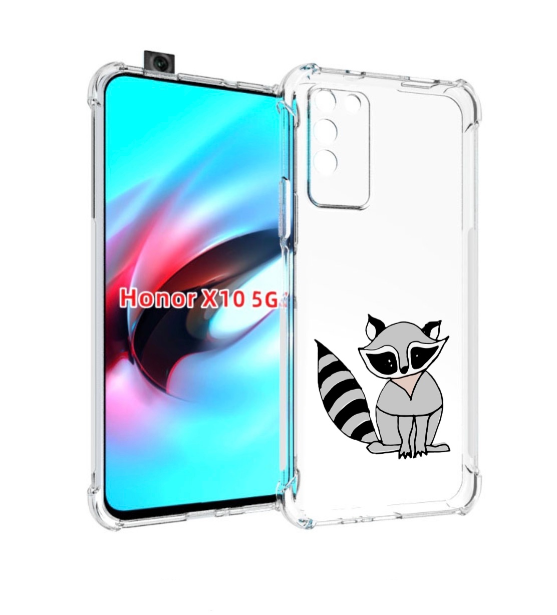 

Чехол MyPads Енотик для Honor X10, Прозрачный, Tocco