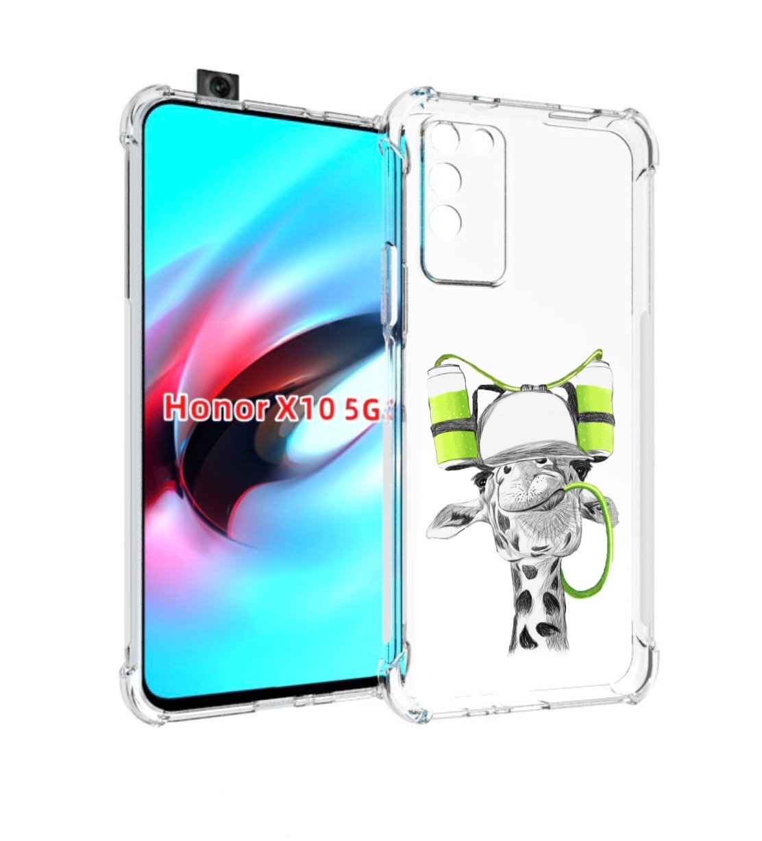 

Чехол MyPads Жираф для Honor X10, Прозрачный, Tocco