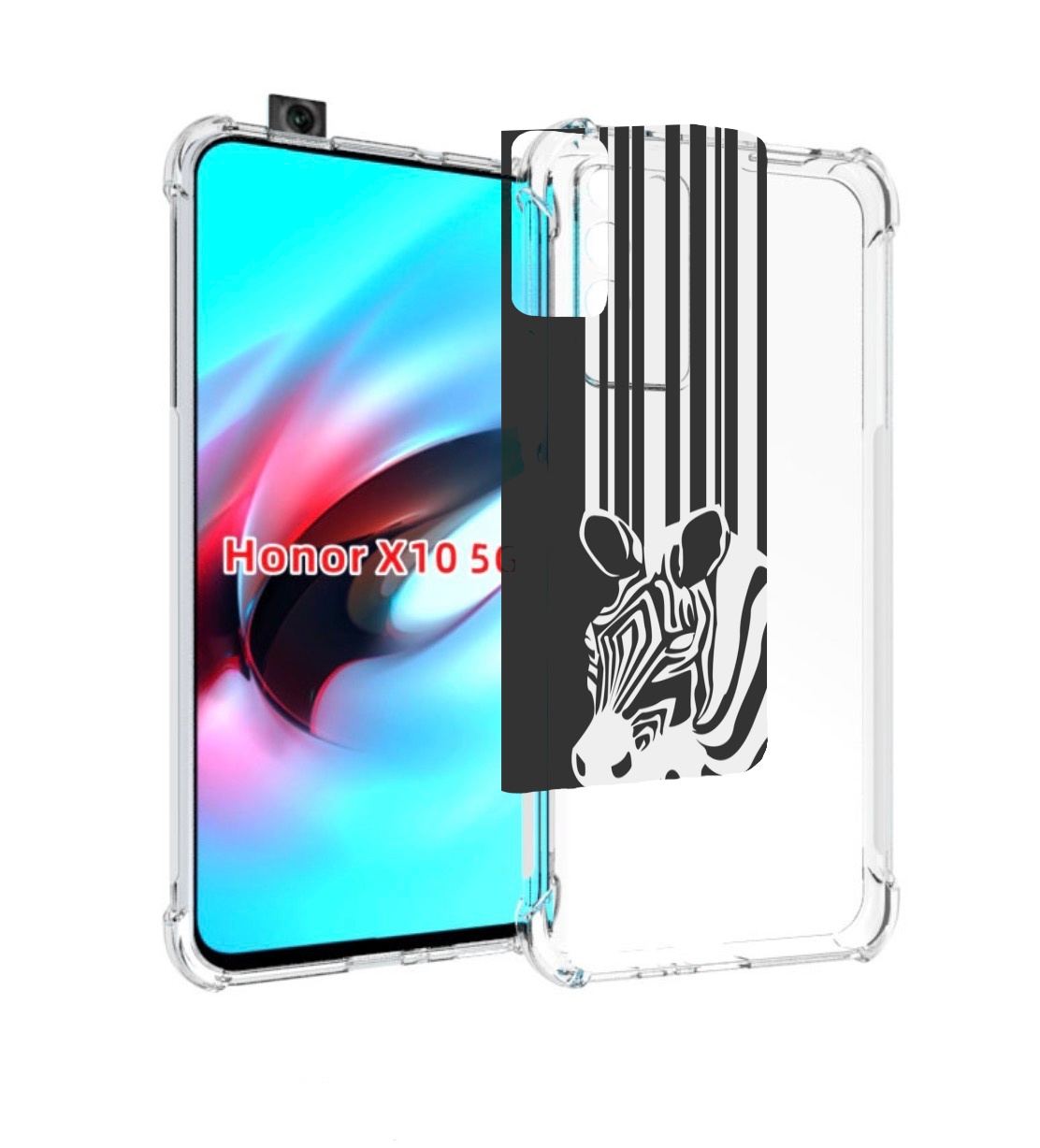 

Чехол MyPads Зебра для Honor X10, Прозрачный, Tocco