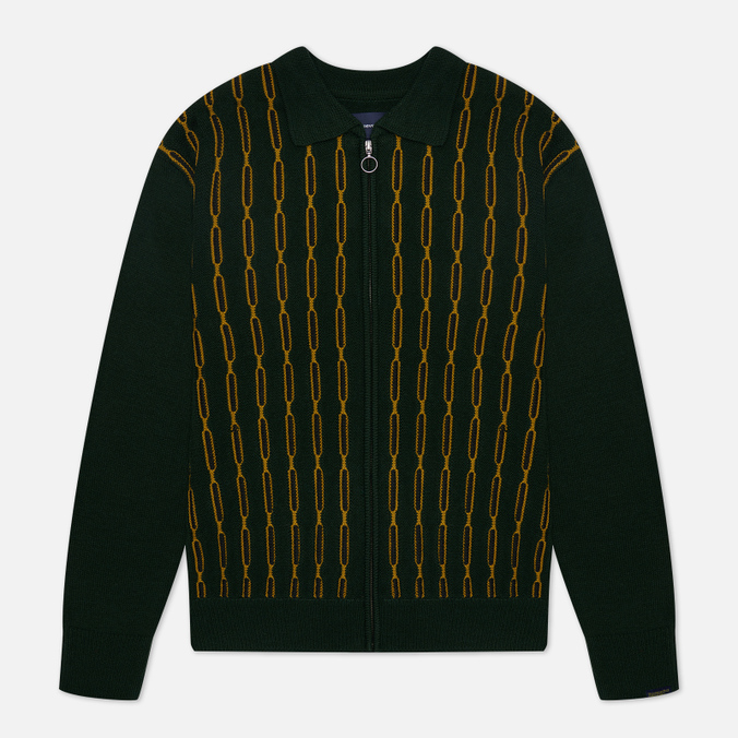 

Мужской свитер thisisneverthat Chain Zip Up Polo зелёный, Размер XL, Зеленый, Chain Zip Up Polo