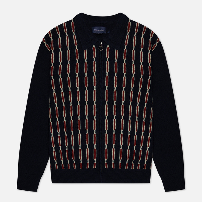 

Мужской свитер thisisneverthat Chain Zip Up Polo синий, Размер M, Chain Zip Up Polo