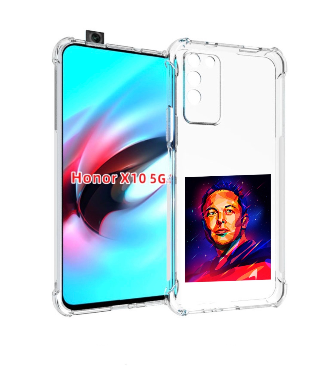 

Чехол MyPads Илон-Маск для Honor X10, Прозрачный, Tocco