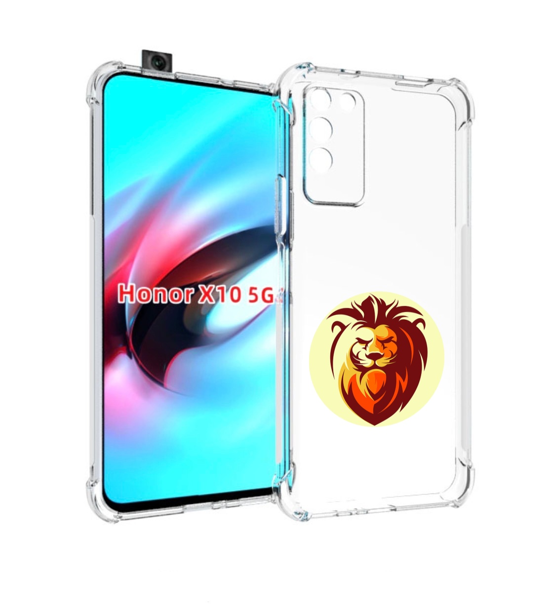 

Чехол MyPads Картинка-Лев для Honor X10, Прозрачный, Tocco