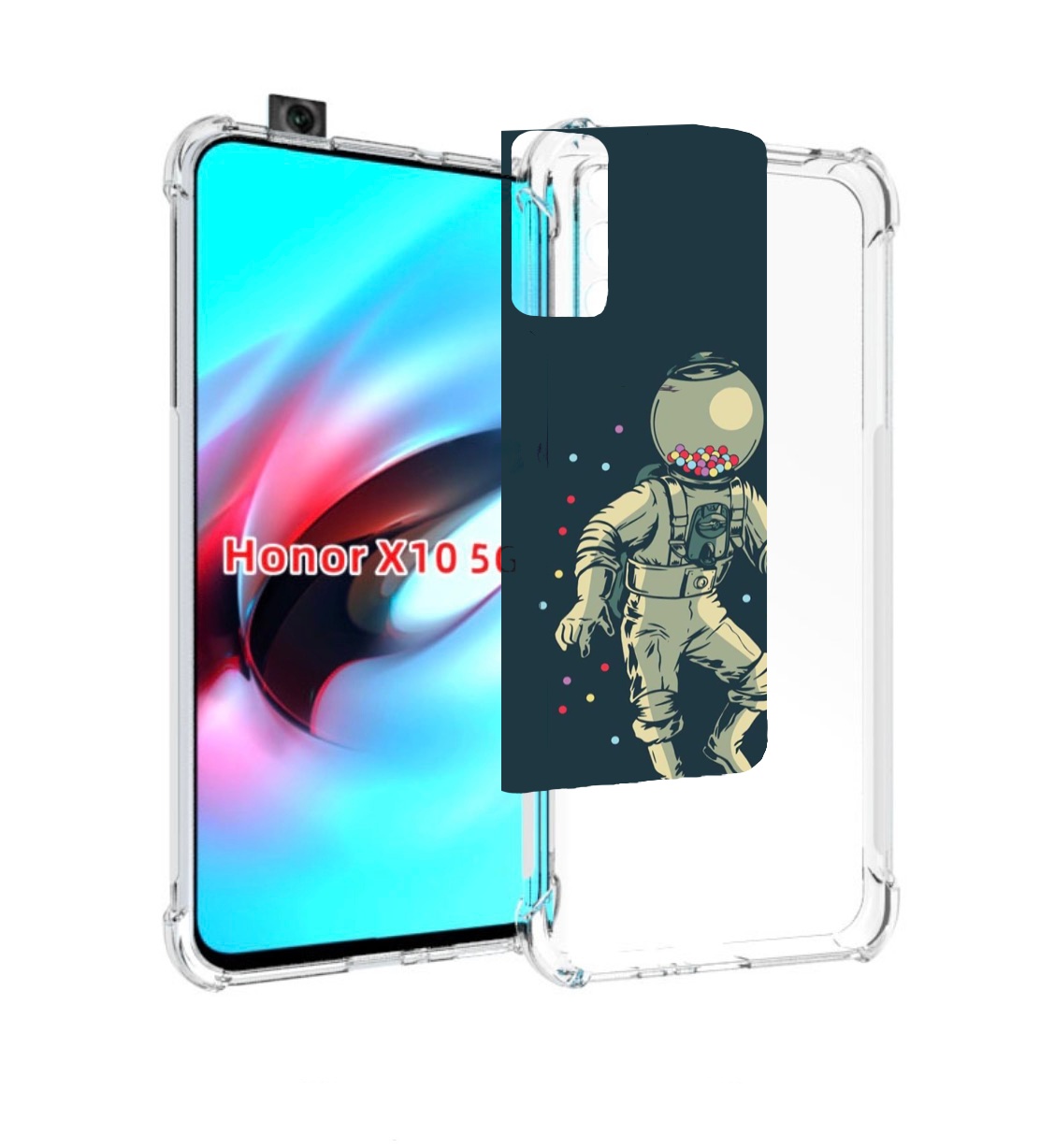 

Чехол MyPads Космонавт для Honor X10, Прозрачный, Tocco