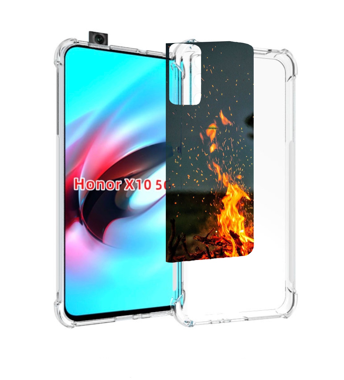 

Чехол MyPads Костер-ночное-небо для Honor X10, Прозрачный, Tocco