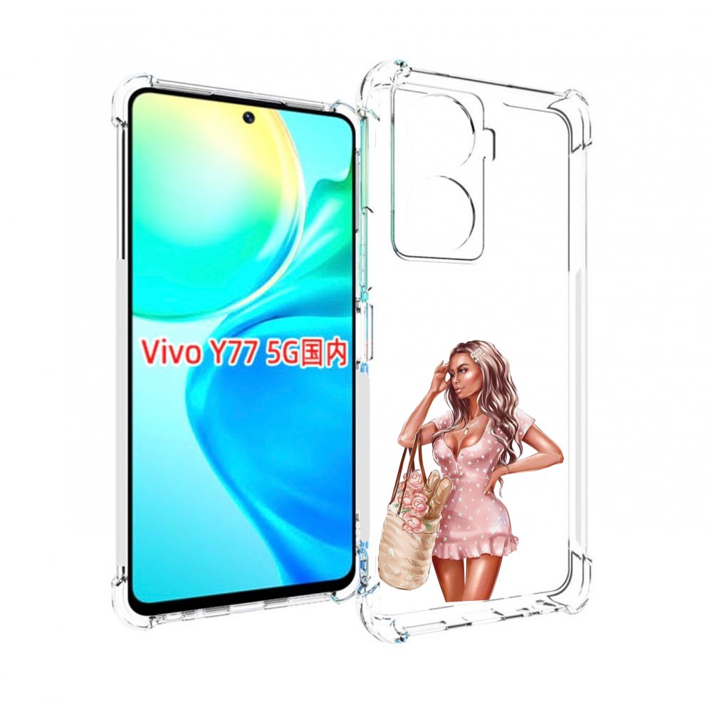 

Чехол MyPads Девушка-в-мини-платье женский для Vivo Y77 5G, Прозрачный, Tocco