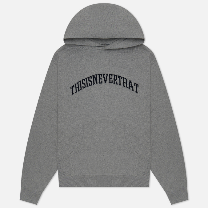 

Мужской свитер thisisneverthat Arch-Logo Knit Hoodie серый, Размер S, Arch-Logo Knit Hoodie