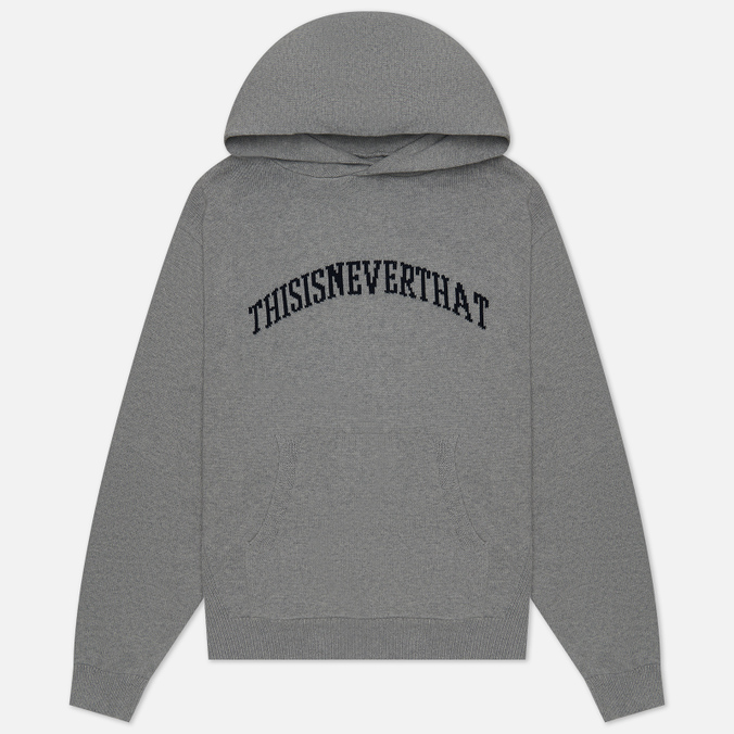 Мужской свитер thisisneverthat Arch-Logo Knit Hoodie серый, Размер S