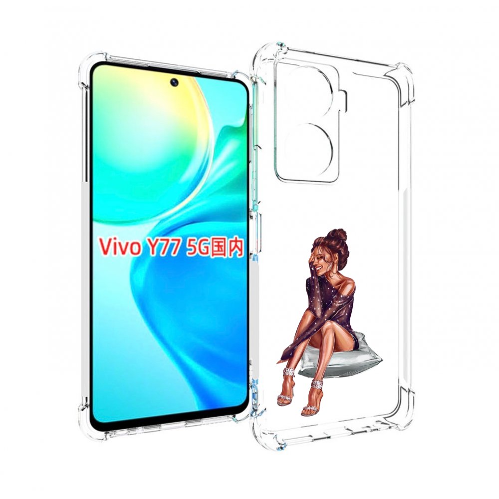 

Чехол MyPads Девушка-на-подушке женский для Vivo Y77 5G, Прозрачный, Tocco