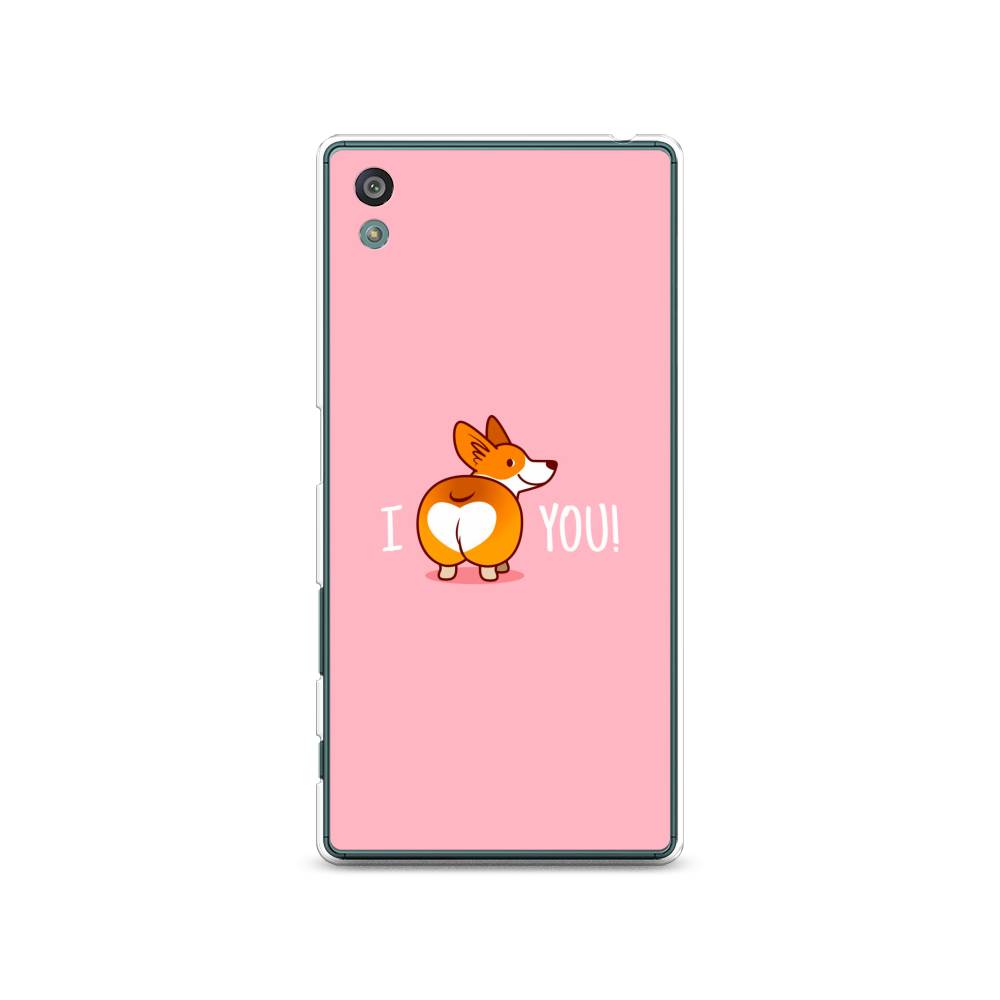 

Чехол на Sony Xperia Z5 (Z5 Dual) "Корги I love you", Розовый;коричневый;белый, 52150-1
