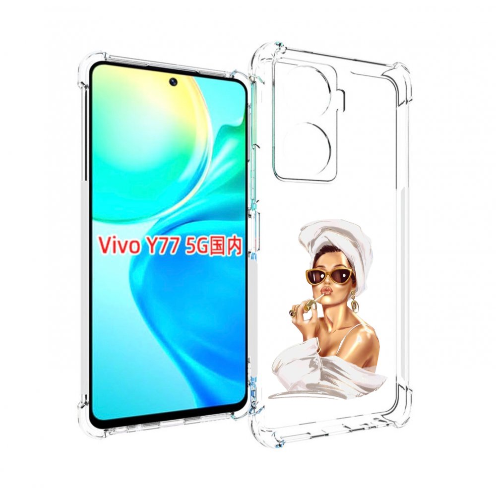 

Чехол MyPads Девушка-утром женский для Vivo Y77 5G, Прозрачный, Tocco