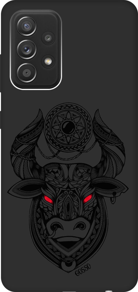 

Матовый чехол на Samsung Galaxy A52 с принтом "Grand Bull" черный, Черный;красный, 538