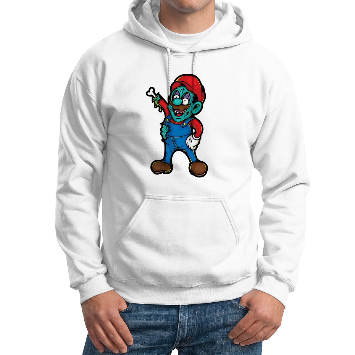 

Худи унисекс CoolPodarok Марио Зомби белое 62 RU, CX62M015786