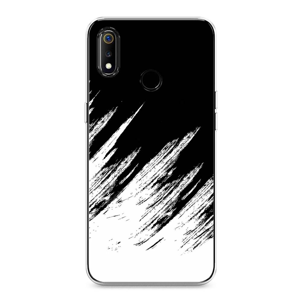 

Чехол Awog на Realme 3 "Черно белые брызги", Разноцветный, 251050-3