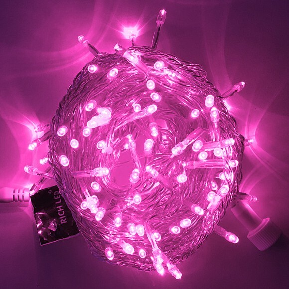 Световая гирлянда новогодняя RichLED RL_RL-S10C-220V-T_P 10 м розовый