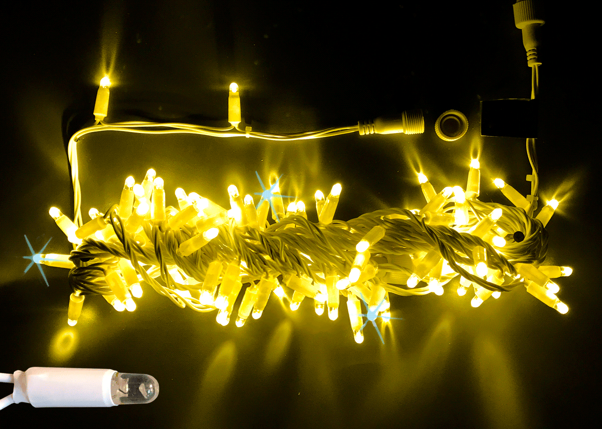 Световая гирлянда новогодняя RichLED RL_RL-S10C-24V-CW_Y 10 м желтый